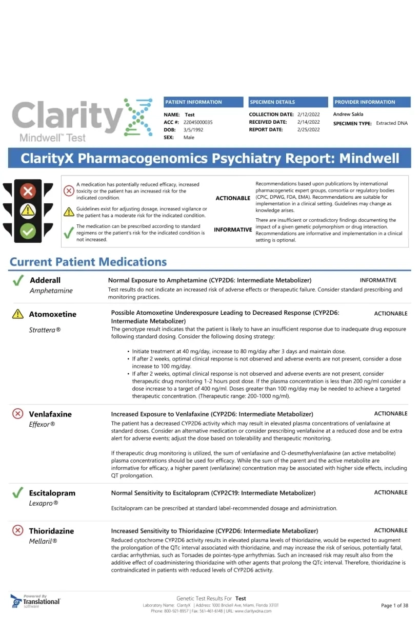 clinical grade testing