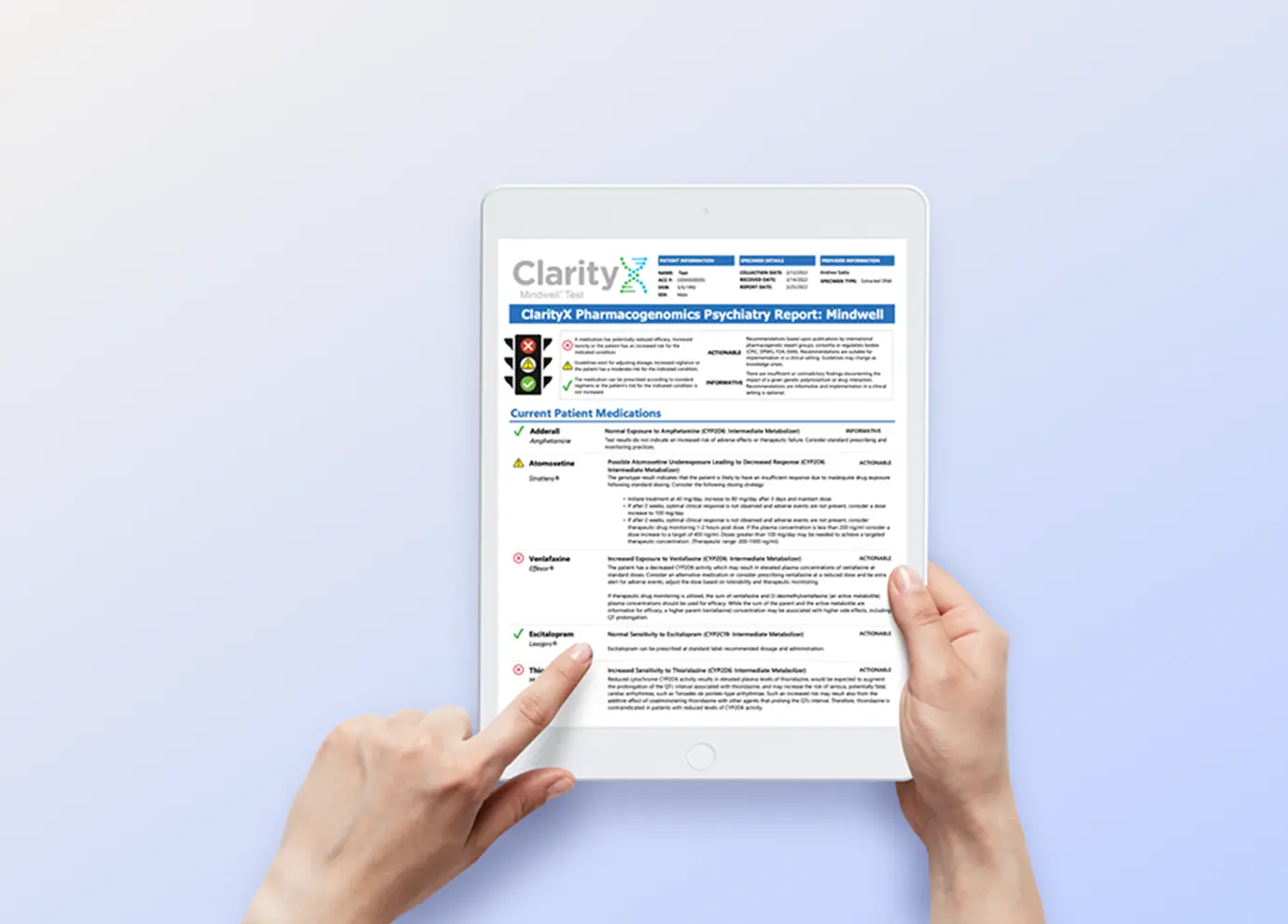 Mental health genetic test report